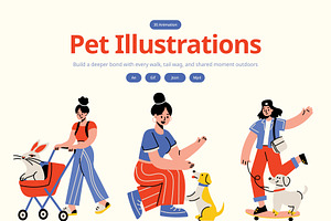 Animated Pet Illustrations Art Set, an Animal Illustration by Vectors Market