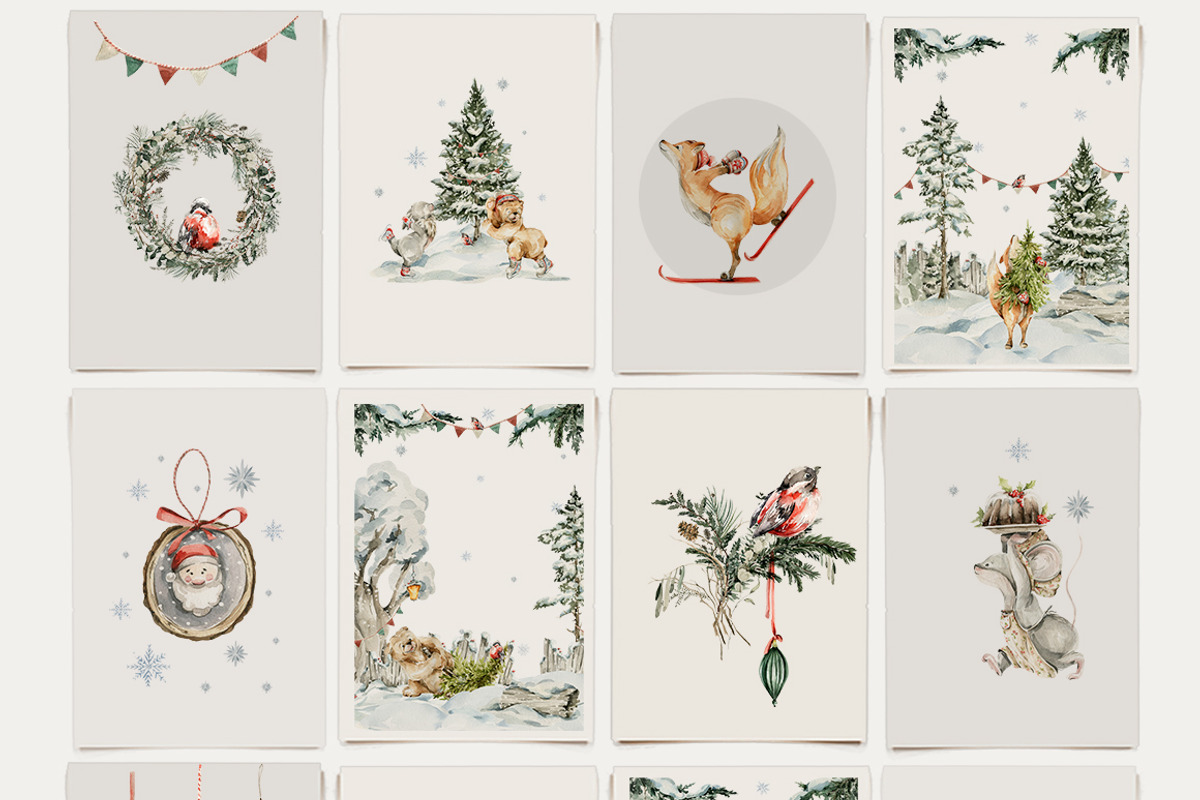 Christmas animals Winter woodland, an Animal Illustration by 60secondsArt (Photo 6 of 15)