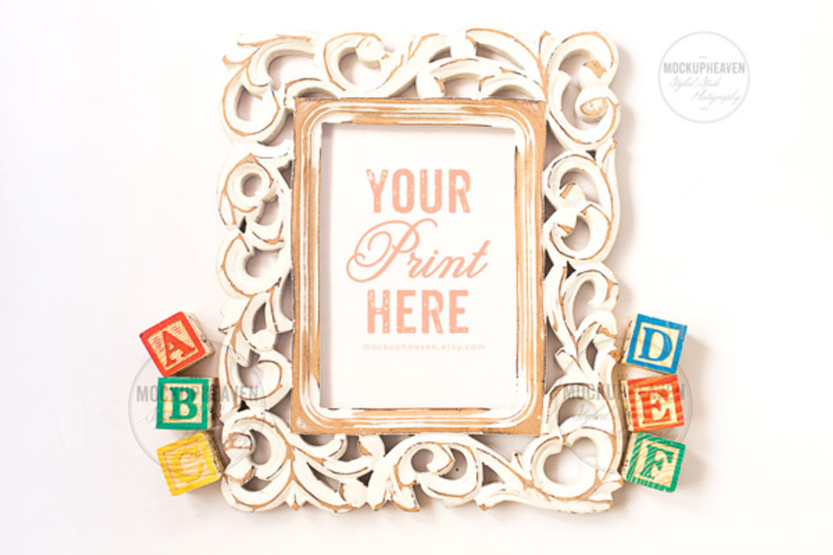 SET of 2 Baby Nursery Frame Mockup, a Print Template by MockUpHeaven (Photo 1 of 2)