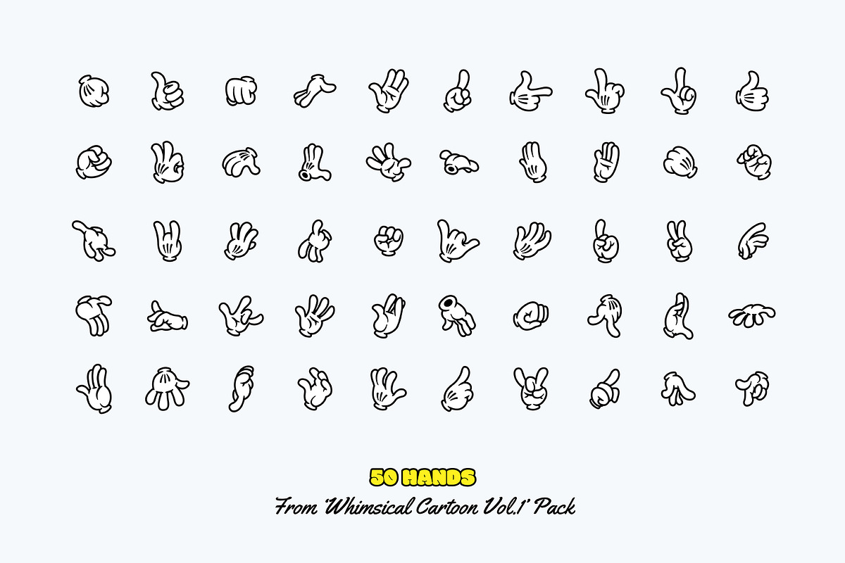 50 Cartoon Hands