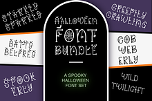 6 Spooky Halloween Fonts Bundle Set