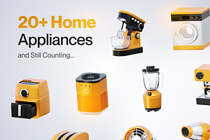 Homy - Home Appliances 3D Icon Set