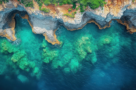 Stunning aerial view of turquoise wa, a Photo by Tanuart