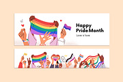 LGBTQ Pride Month banners set, a Background Graphic by Good Studio (Thumbnail 4 of 7)