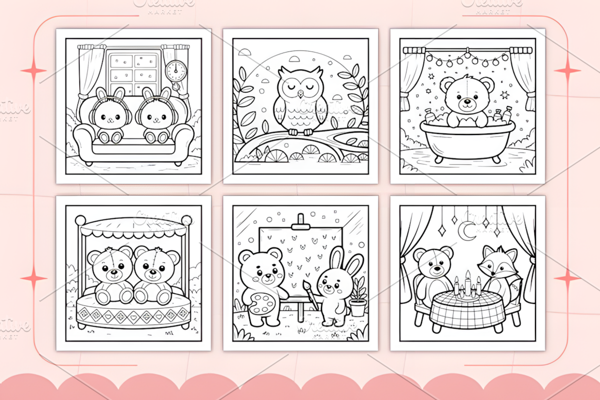 Cozy Friends Coloring Pages, an Animal Illustration by Coco Bloom (Photo 2 of 5)