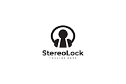 Stereo Lock Headphones Keyhole Logo, a Branding & Logo Template by yopie (Thumbnail 3 of 3)