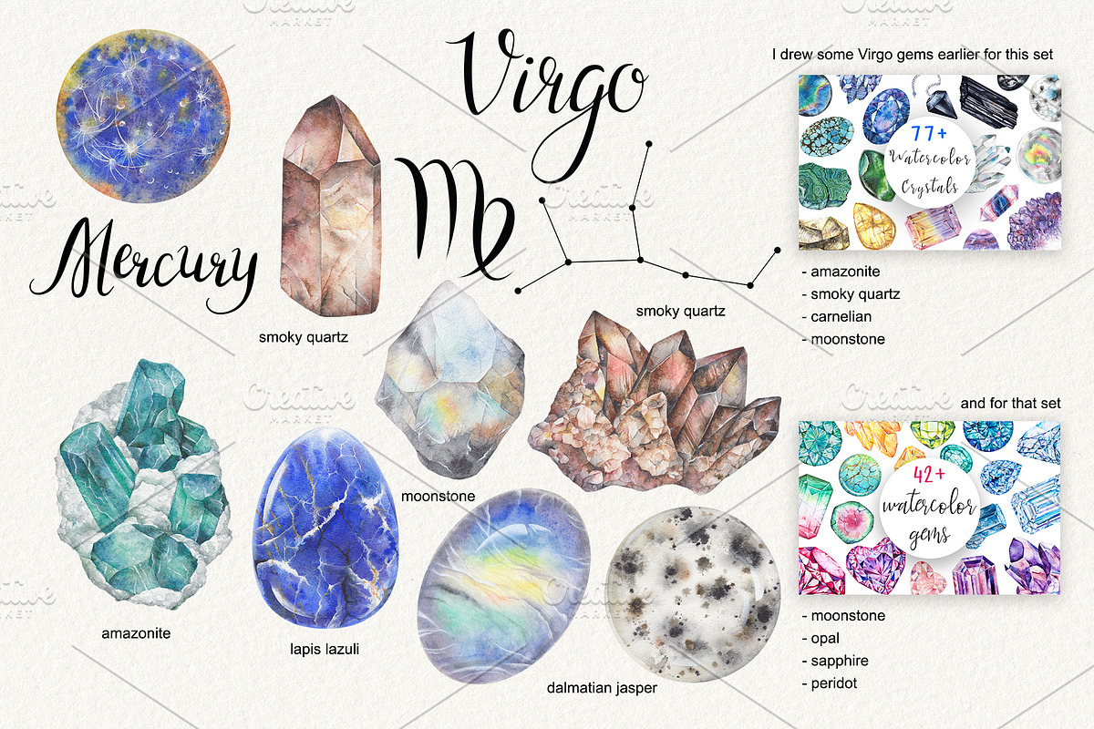 Birthstones Planets Zodiac Crystals, an Illustration by Alena Solonshchikova (Photo 13 of 13)