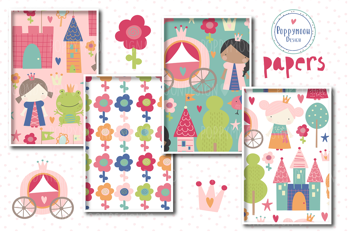 Princess paper set, an Illustration by Poppymoondesign (Photo 2 of 3)