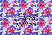 Floral patterns with clematis., a Pattern Graphic by MarinaVorontsova (Thumbnail 4 of 8)