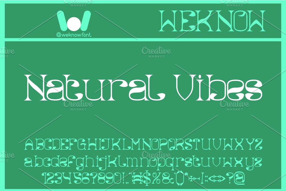 Natural Vibes font, a Serif Font by weknow (Photo 1 of 8)