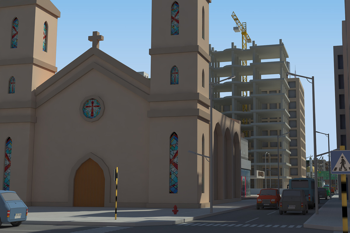 Realistic Lowpoly Simple City VR/AR, an Environmental 3D Model by NOMODOL (Photo 6 of 59)