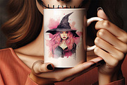 Watercolor Halloween Witch Clipart, a Seasonal Illustration by Creative Arslan (Thumbnail 7 of 10)