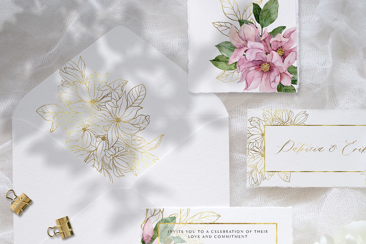 Magnolia bloom - spring floral set, an Illustration by long summer (Photo 6 of 10)