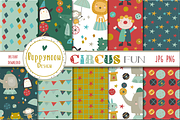 Circus fun papers, a Pattern Graphic by Poppymoondesign (Thumbnail 1 of 3)