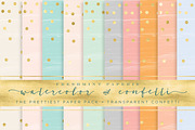 watercolor gold confetti paper pack, a Graphic by Freshmint Paperie (Thumbnail 1 of 3)