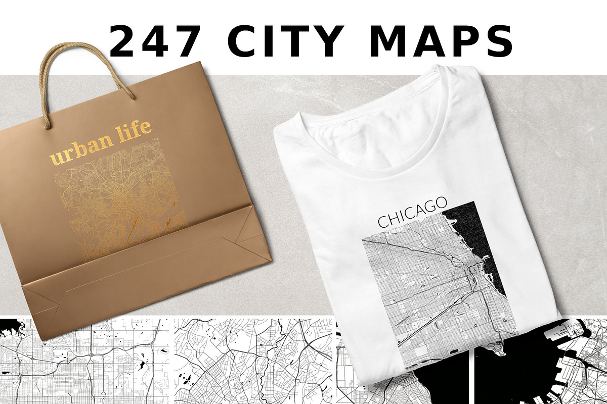 247 City Maps - Bundle, a Transportation Illustration by Cartorical (Photo 1 of 7)