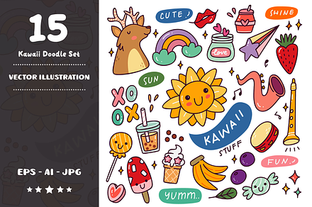 Kawaii Doodles Element