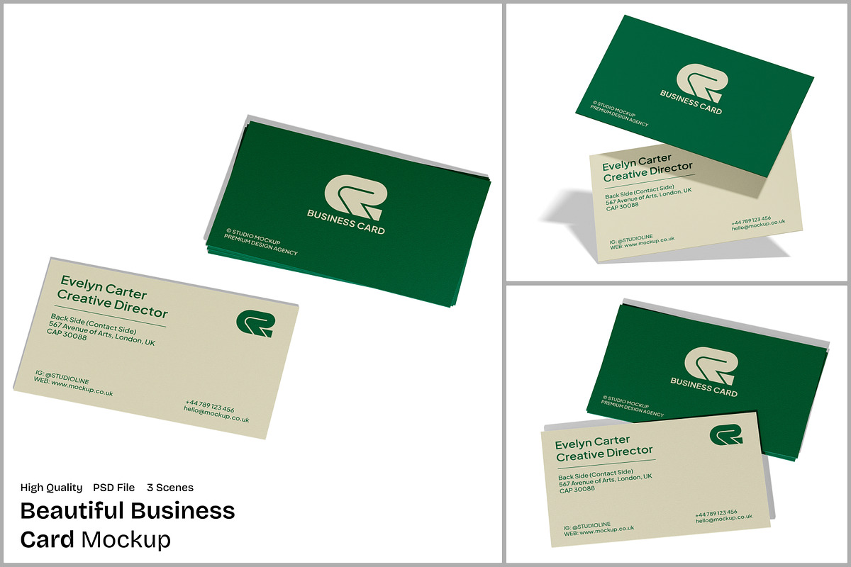 Beautiful Business Card Mockup, an Advertising Mockup by Unerispace (Photo 1 of 5)