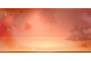 Autumn background with podium