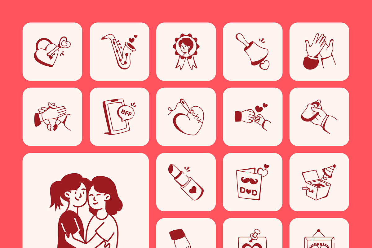 Love and Celebration Doodle Icons, an Outline Icon by Prosymbols (Photo 10 of 13)