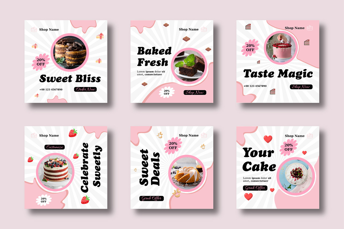 Bakery and Dessert Shop Social Media preview 2