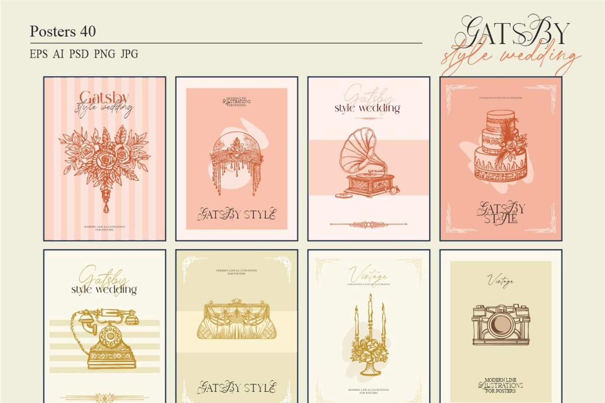 Gatsby-style wedding, an Object Graphic by Collection by VY (Photo 14 of 18)