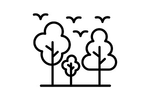 Tree Line Icon, an Icon by Pexelpy