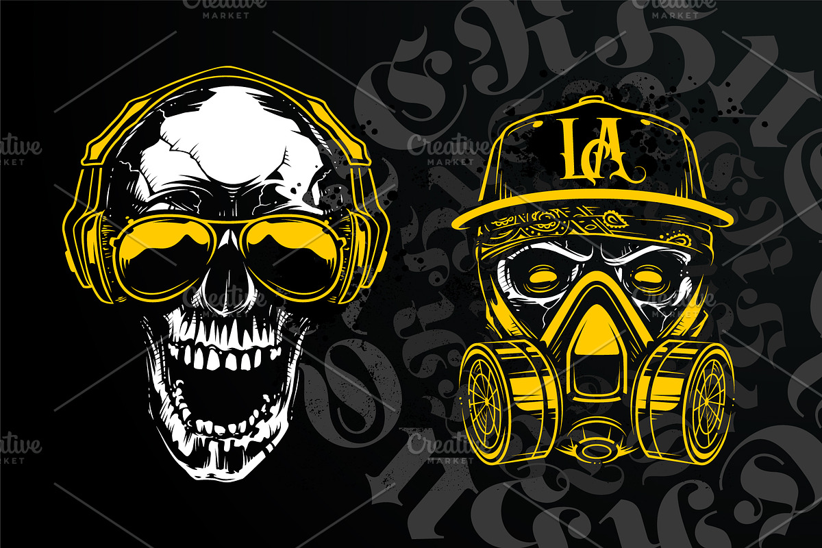 Hustler Skull Vector Art, a Decorative Illustration by Vecster (Photo 6 of 7)