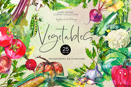 Vegetables clipart watercolor