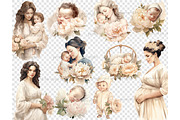 Baby Shower Clipart Bundle PNG, a Person Illustration by GlamArtZhanna (Thumbnail 5 of 5)
