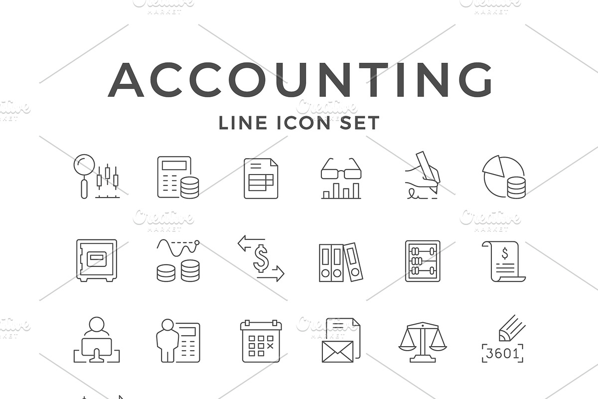 Set line icons of accounting, an Outline Icon by motorama (Photo 1 of 2)