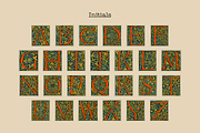 Illuminated medieval drop capitals, a Blackletter Font by kaer_shop (Thumbnail 2 of 12)