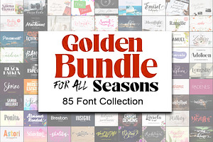 Golden for All Seasons Font Bundle, a Handwritten Font by JustArtDigital