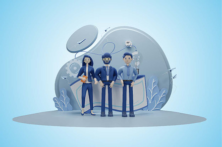 meet our team 3d illustration, a Characters & Person 3D Model by alwie99d
