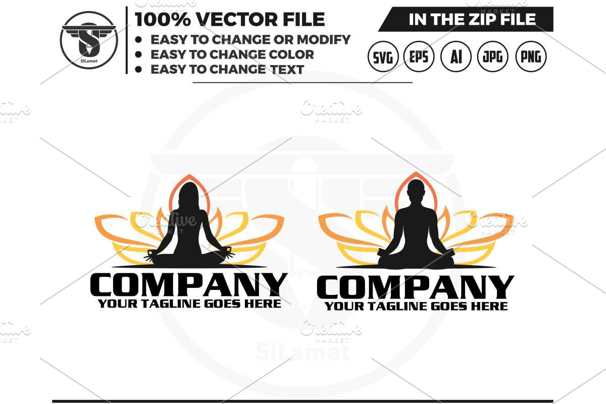 meditation lotus logo, a Branding & Logo Template by slLametDesigns