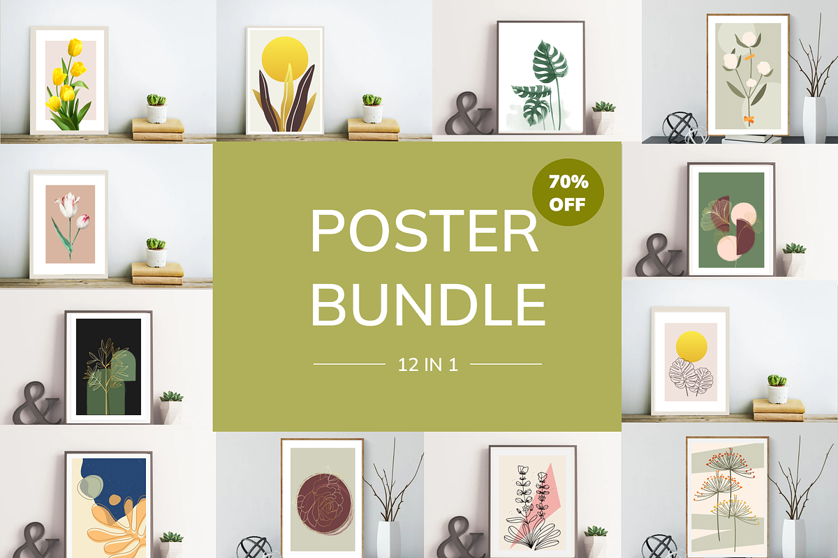 Botanical Poster Bundle, an Illustration by KreyaParekh (Photo 1 of 12)