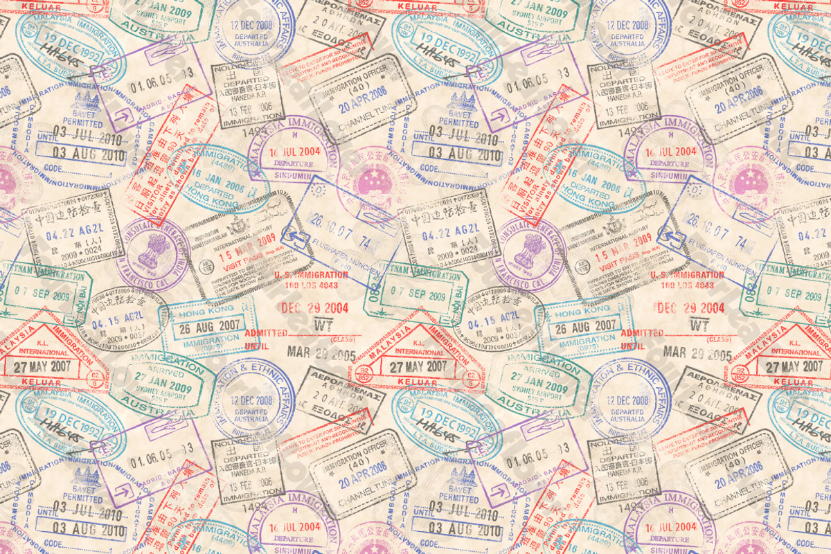 Passport Stamps Seamless Texture preview 2