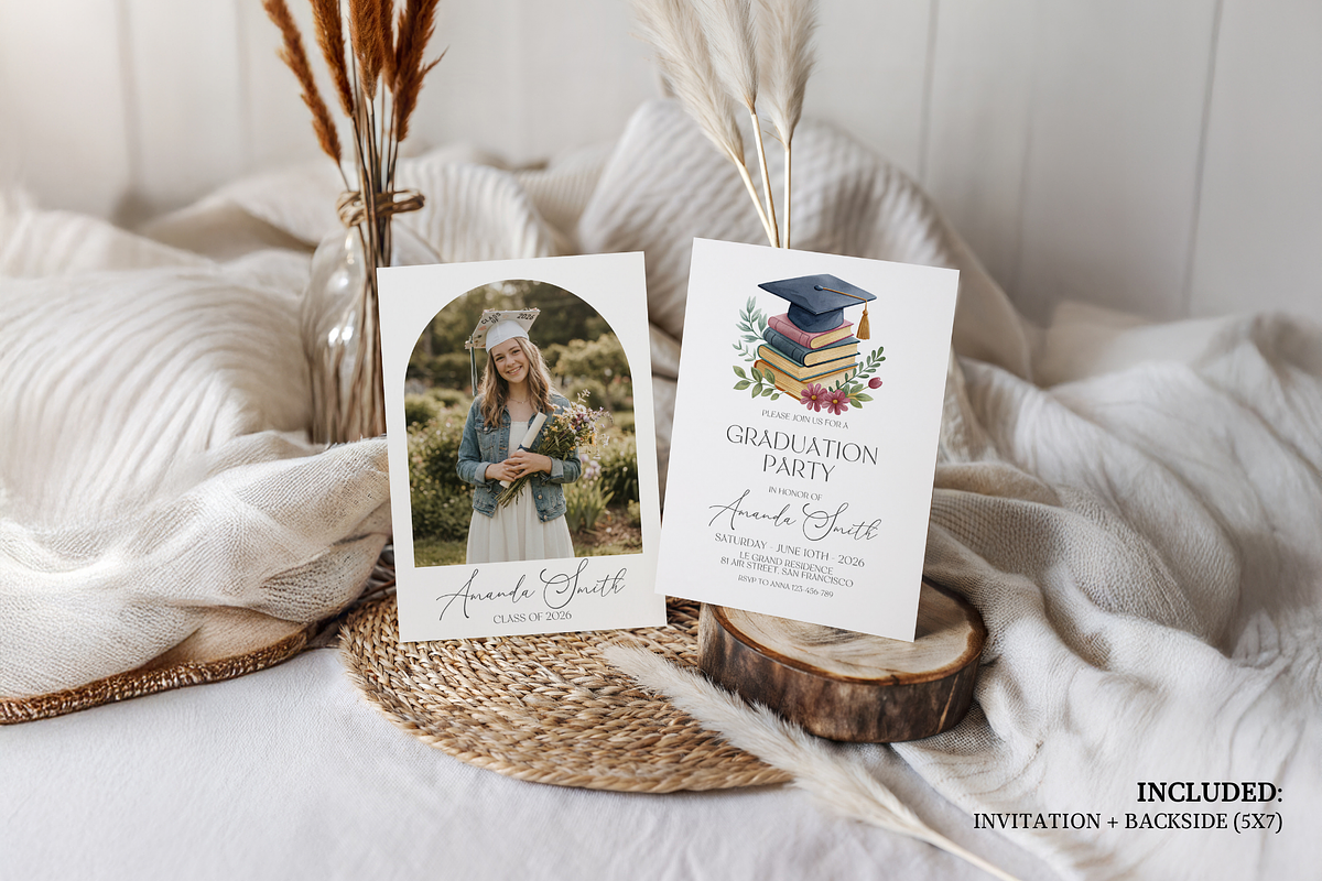 Book Lover Grad Invite Class of 2026, an Invitation Template by Digital_Mind (Photo 2 of 3)