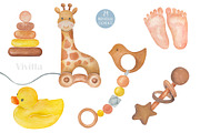 Newborn watercolor set, boy or girl, an Illustration by Vivitta (Thumbnail 4 of 5)