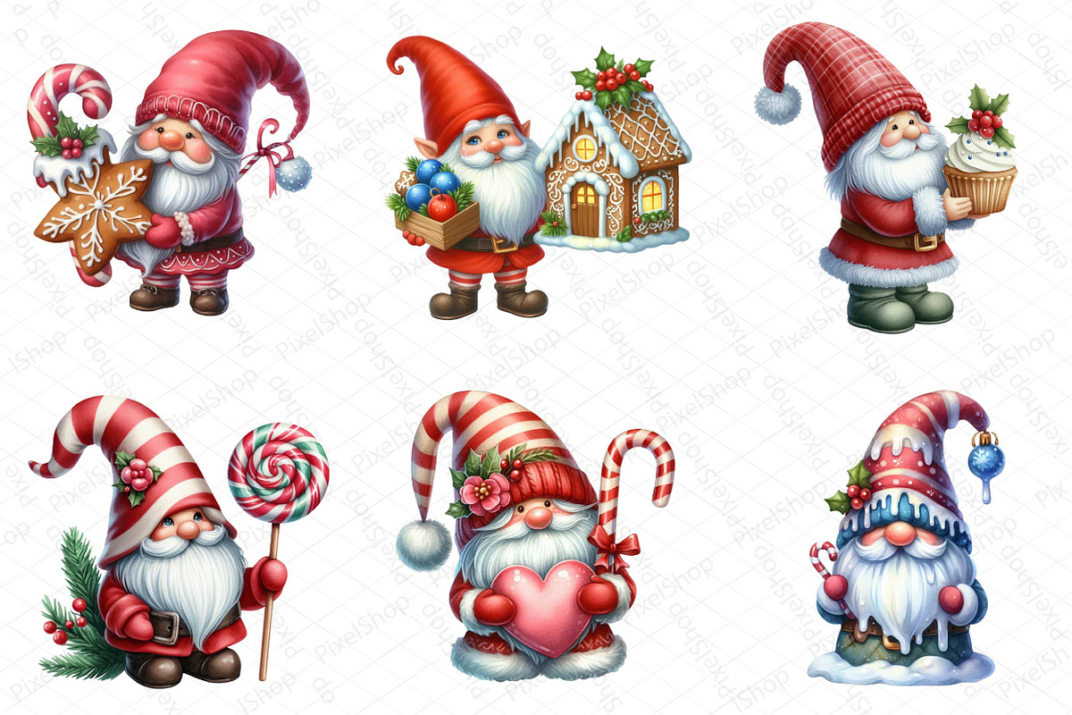 Christmas Candy Cane Icing Gnome, an Illustration by DreamPrint404 (Photo 4 of 4)