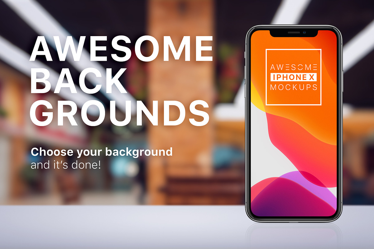 iPhone X Mockup - Front View, an iPhone Mockup by Mockups & Illustrations (Photo 7 of 17)