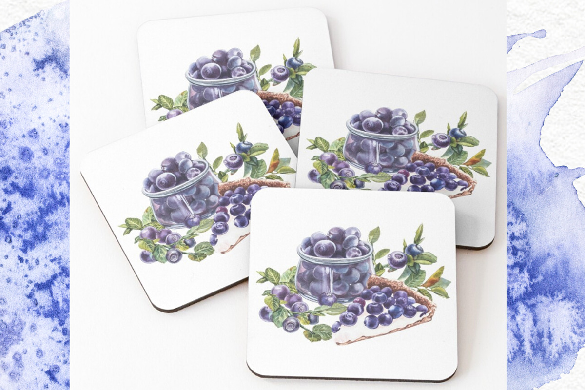 Blueberries watercolor clip art, a Food Illustration by Ann Astro (Photo 12 of 13)