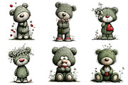 Whimsical Spring Teddy Bear Clipart, an Illustration by Pixels.Craft (Thumbnail 4 of 5)