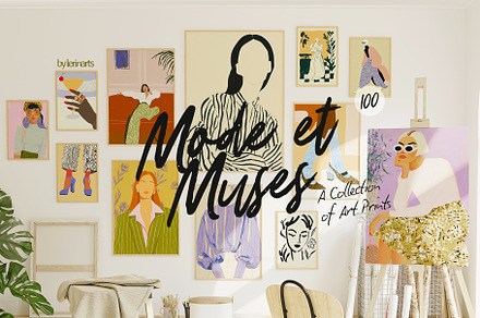 Mode et Muses Modern Wall Art, a Background Graphic by lerinartstudio