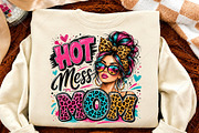 Hot Mess Mom Leopard Messy Bun Shirt, a Seasonal Illustration by Canvas Craft (Thumbnail 4 of 6)