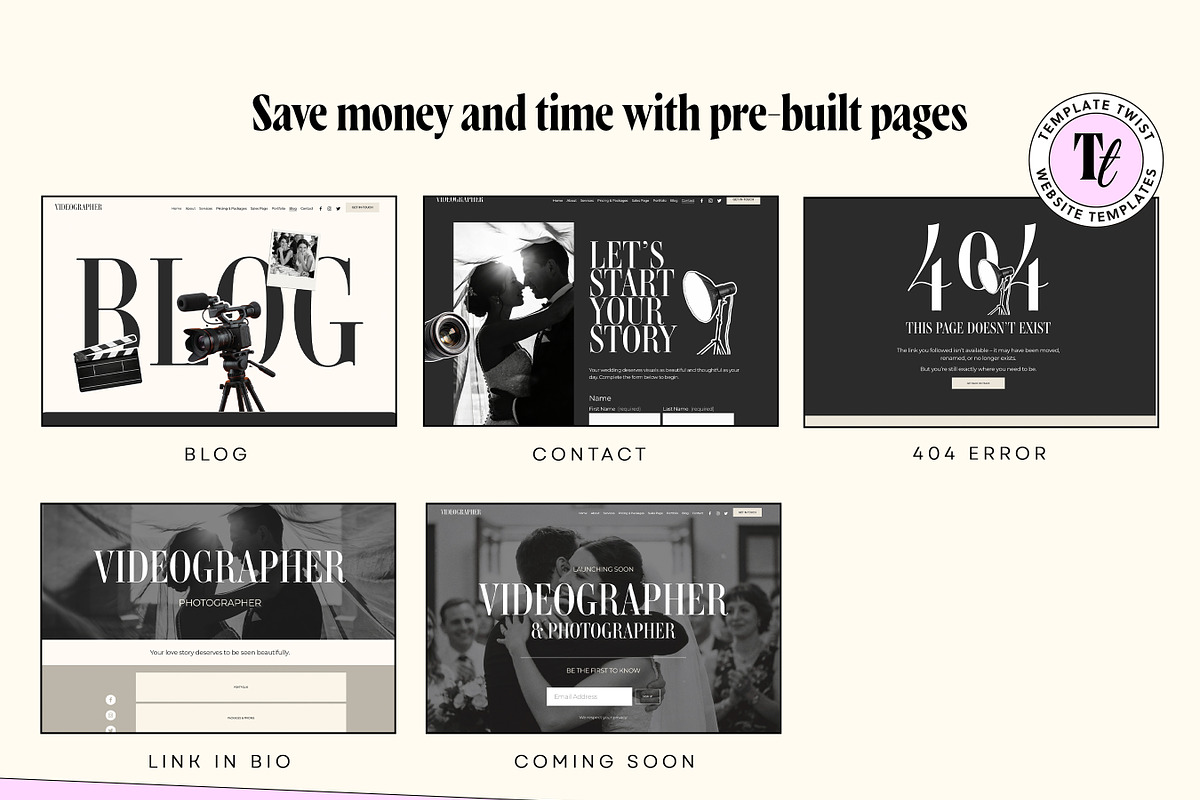 Wedding Videographer Website, a Squarespace Template by Template Twist Shop (Photo 6 of 10)