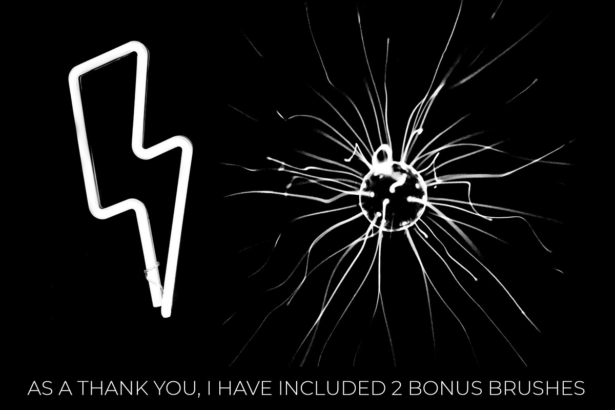 20 Photoshop Lightning Brushes, a Brush Add-On by Dene Studios (Photo 9 of 9)