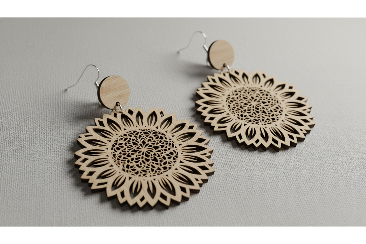 Flower Art Earring Designs, a Graphic by musafir_fashion (Photo 6 of 11)