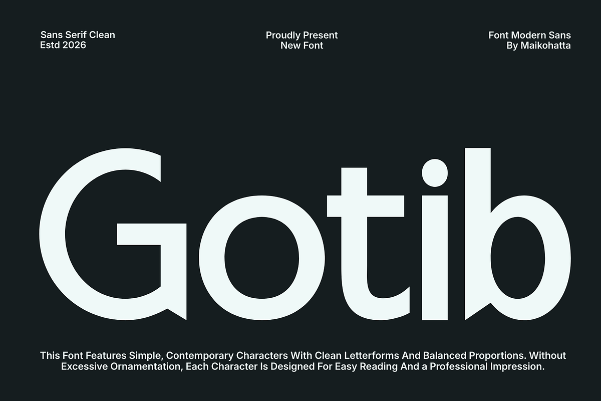 Gotib – Elegant Modern Sans Serif, a Sans Serif Font by MaikoHatta (Photo 1 of 9)