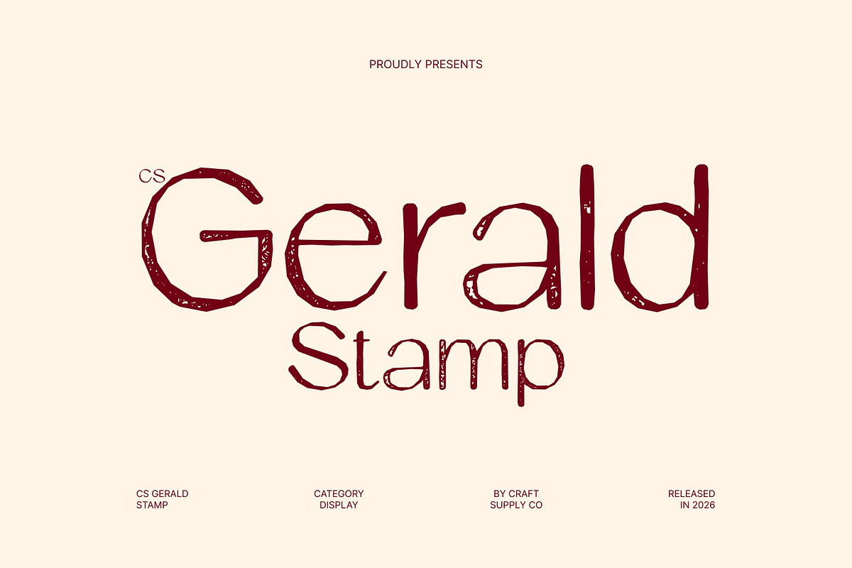 CS Gerald Stamp, a Sans Serif Font by Craft Supply Co. (Photo 1 of 8)